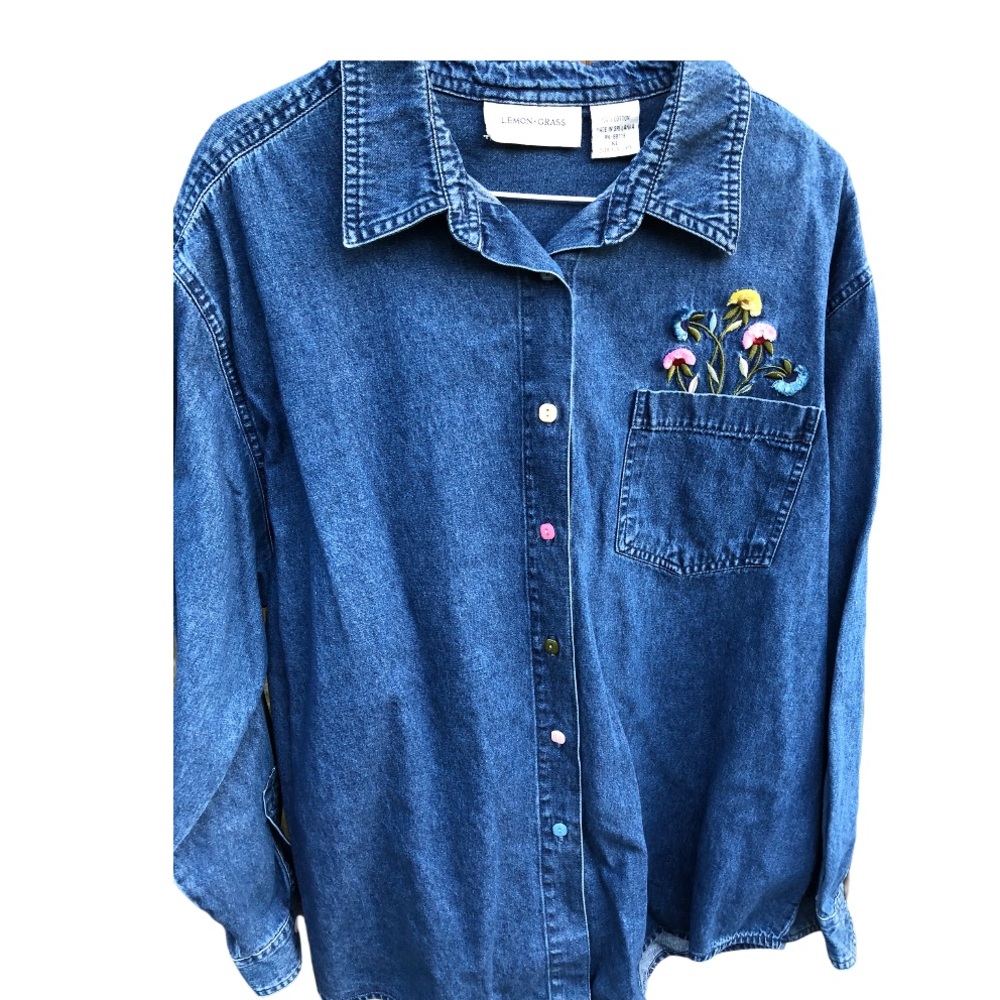 Lemon Grass Jean Shirt - Picture 2 of 5